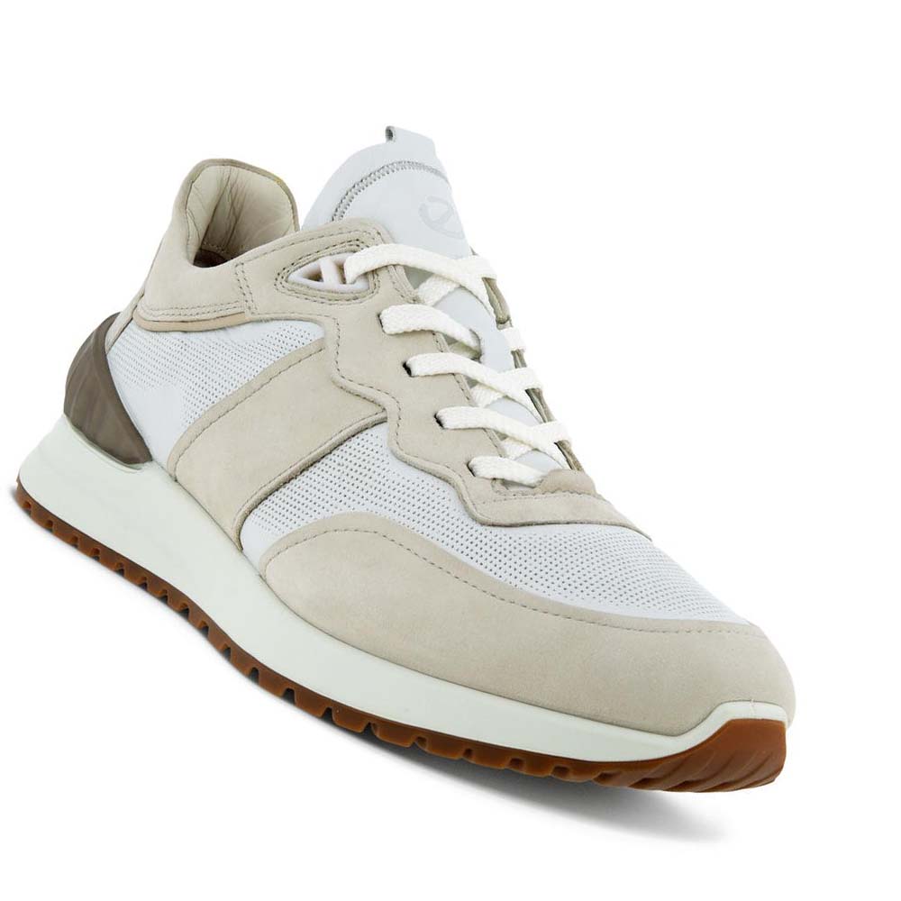 Men's Ecco Astir Retro Sneakers Beige / White | Canada 597FDN